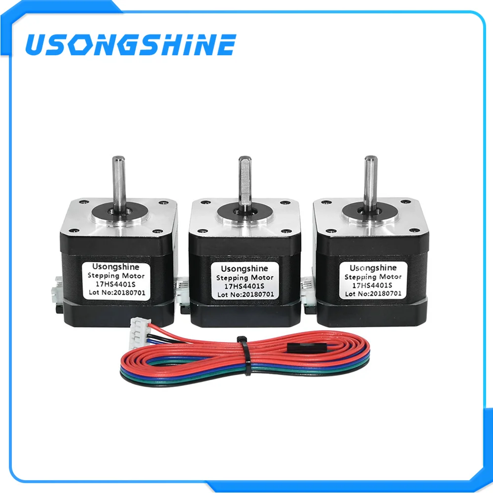 Usongshine 3D принтер 5 шт./лот 17HS4401S 4-свинец Nema17(Национальная ассоциация владельцев электротехнических предприятий) шаговый двигатель 42 двигатель 42bygh 1.5A(17HS4401S) для ЧПУ XYZ машины