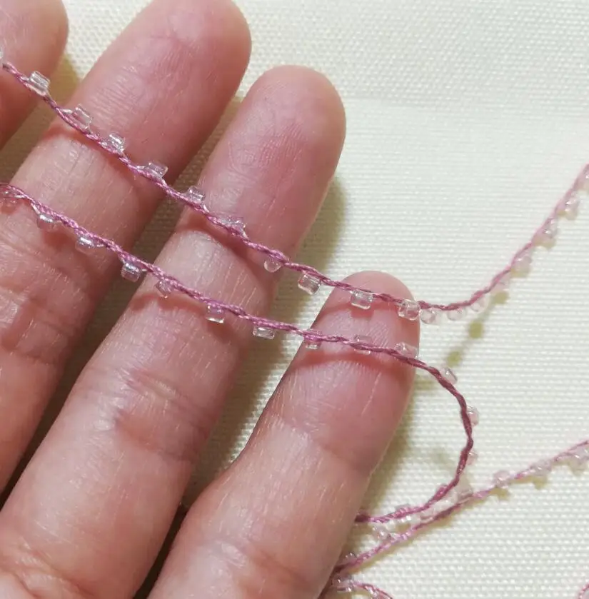 1 м новейшая кружевная ткань отделка бисером хрустальные бусины фиолетовыми