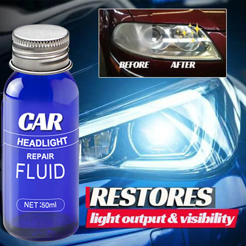 

10/30ml Car Headlight Repair Fluid Coating Solution Repair Kit Rearview Headlight Polishing Anti-scratch Liquid Car Lens Cleaner