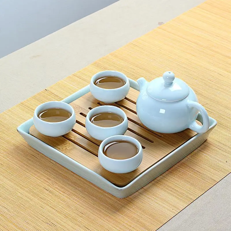 De Te Chino Container High Sunum Tepsi Board Keukenhulpjes Accessories Ceremony Chinese Kung Fu Serving Gongfu Tea Tray |