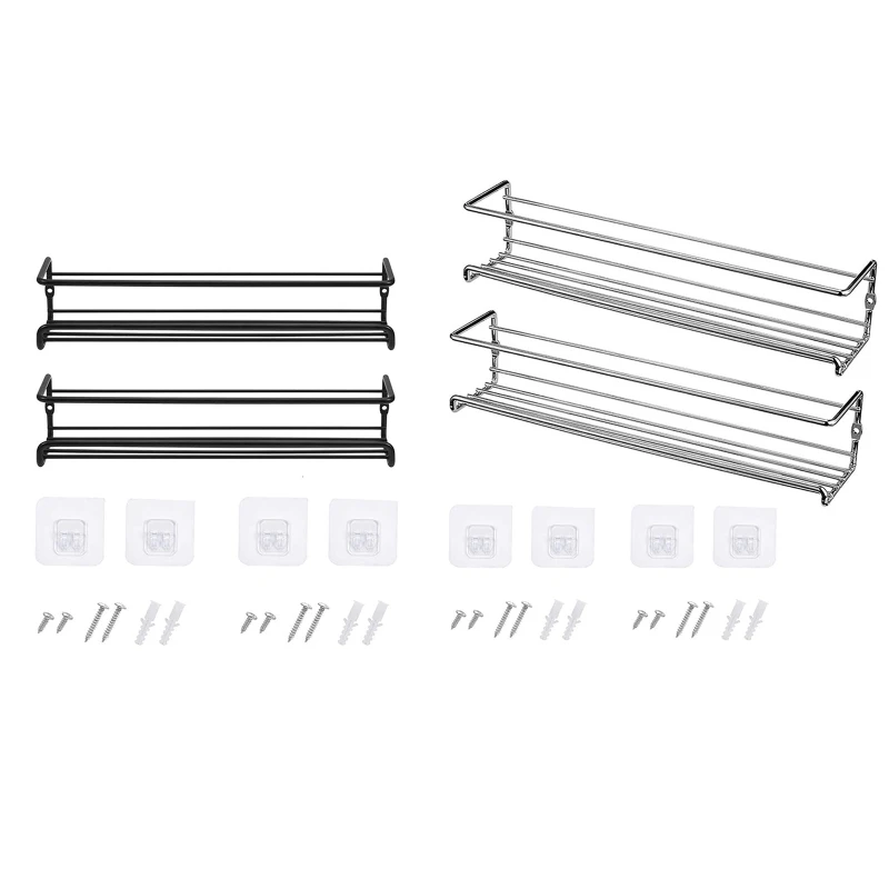

Настенный стеллаж для хранения бутылок для специй, металлический держатель для приправ без отверстий для домашней кухни