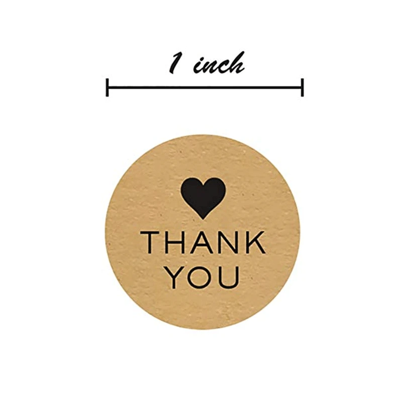 500 круглые счастливая почта деловые наклейки 1 дюйм коричневый подарок ручные