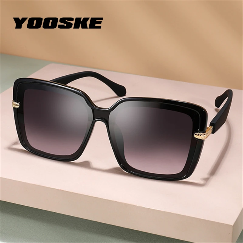 

YOOSKE Luxury Square Sunglasses Women Gradient Big Frame Eyewear Brand Designer Vintage Sun Glasses for Ladies Retro Goggles
