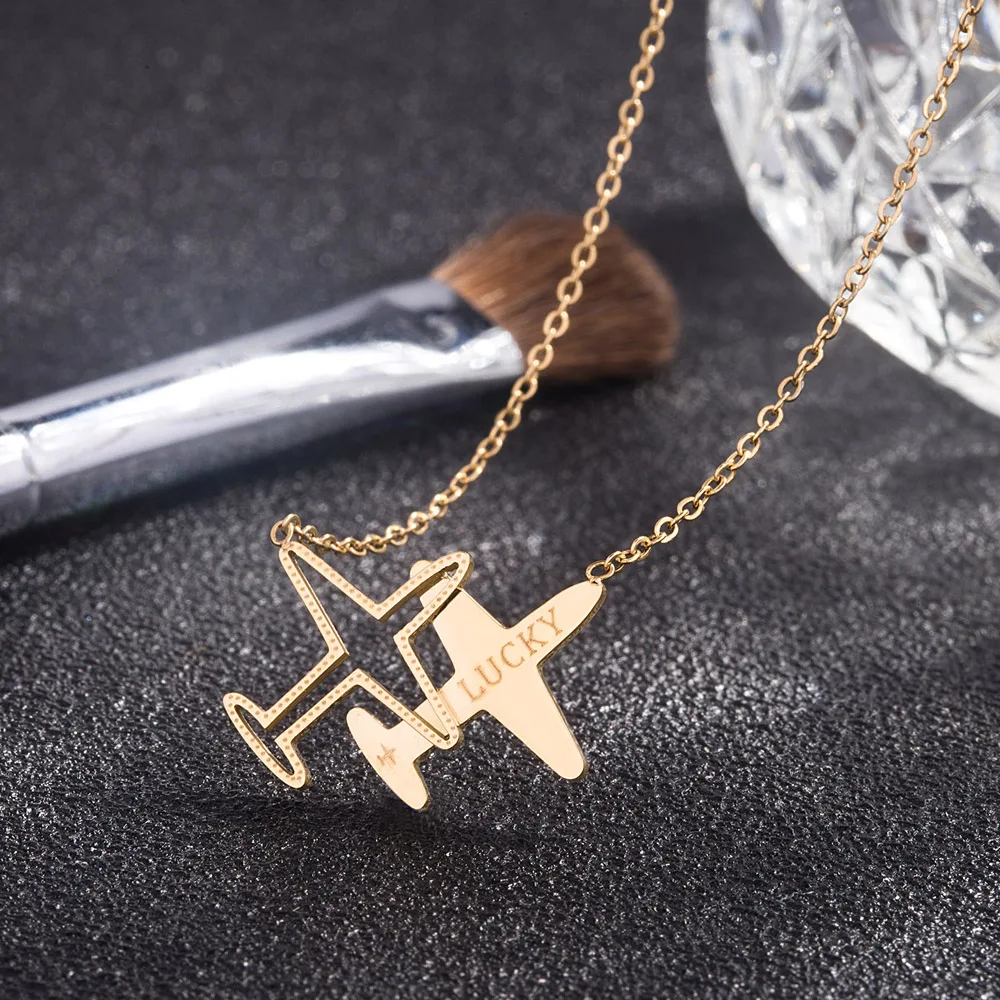 Колье с подвеской в виде самолета из стерлингового серебра 925 пробы Подарочная