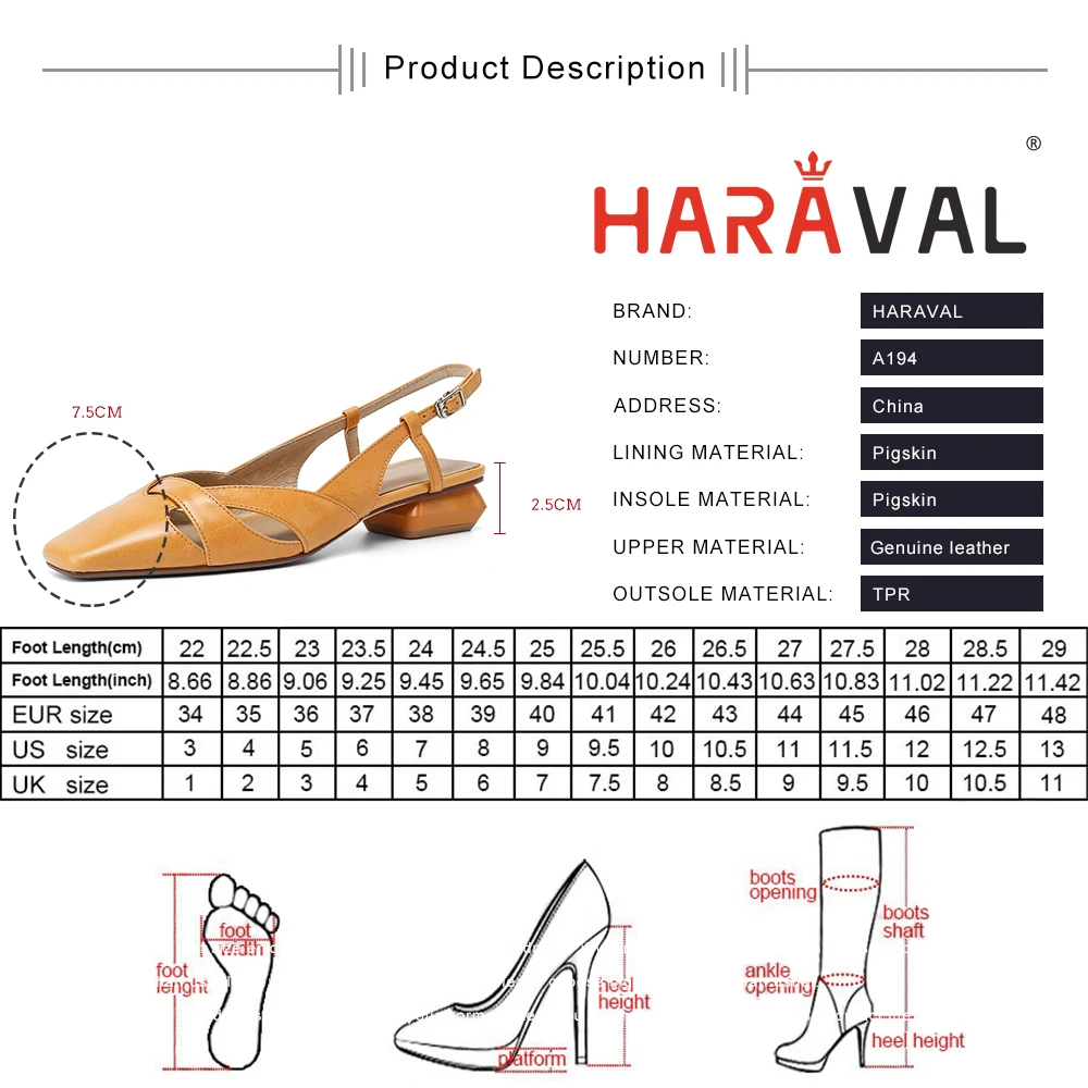 

HARAVAL 2021 New Pumps Shoes Women Fashion Spring Autumn Fashion Yellow White Classics Style Sewing Square Toe Low Heels A194