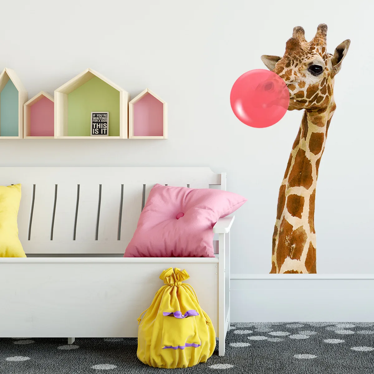 

Self-adhesive Giraffe Wall Stickers Home Living Room Decoration wall Decals Cartoon Animal Kids Room Decor Bedroom Mural