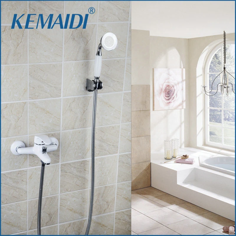 KEMAIDI настенные латунные краны смесители и смеситель горячей холодной воды белая