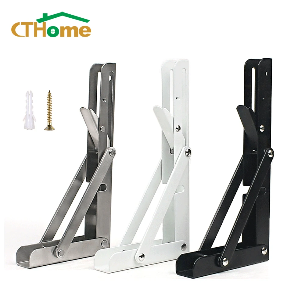 2pcs Triangle Bracket Folding Angle Shelf Heavy Support 8-20 Inch Stainless Steel Wall Mounted Bench Table | Обустройство дома