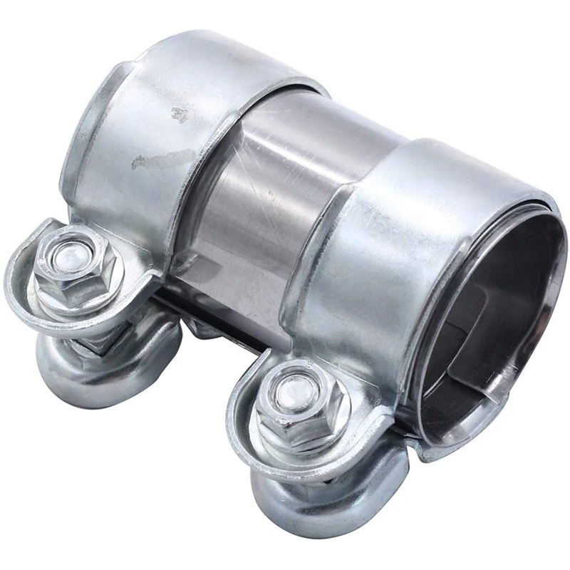 

Exhaust Band Clamp Stainless Steel Lap Joint with Bolts Exhaust Band Clamp Universal for Muffler 50X95mm