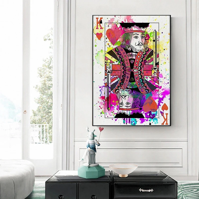 Абстрактная Картина на холсте постеры с игральными картами принты и настенное