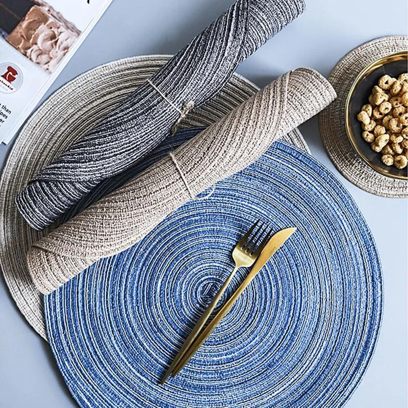 

Round Placemats Insulation Pad Solid Non Slip Table Mats Kitchen Accessories Decoration Home Pad Coaster Diameter 30/36cm