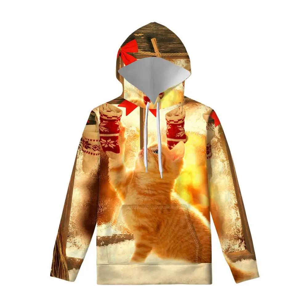 C894Z72 FORUDESIGNS/уродливые Рождественские толстовки с принтом животных; Женская толстовка; пуловеры в стиле Харадзюку; уличная толстовка с капюшоном и длинными рукавами - Цвет: C894Z72
