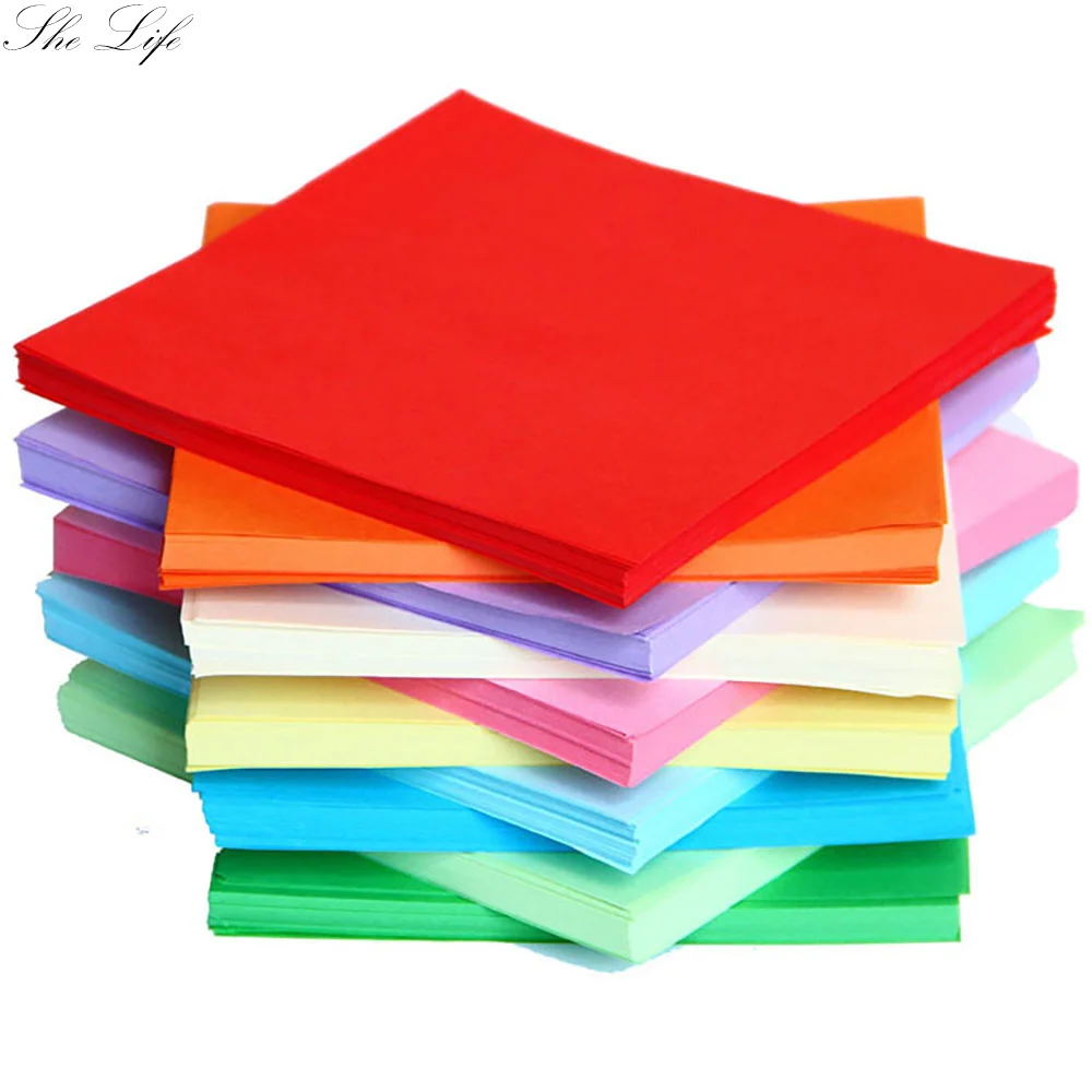 

100 шт. оригами квадратная бумага двусторонний складной счастливый желаний бумажный кран для рукоделия красочный Скрапбукинг 15x15 см