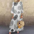 Женский богемный сарафан ZANZEA с цветочным принтом, летнее винтажное пляжное длинное платье с рукавом 34, повседневные платья, кафтан большого размера, 2021