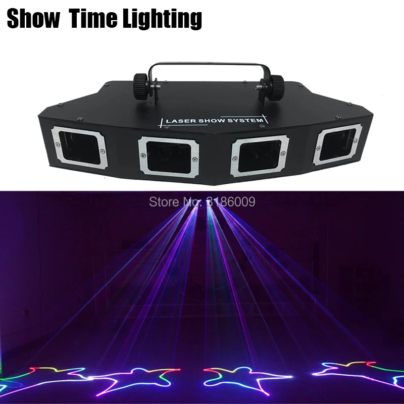 Показывать время 4 объектив сектор DJ Лазерный RGB 3IN1 полный Цвет лазерный луч