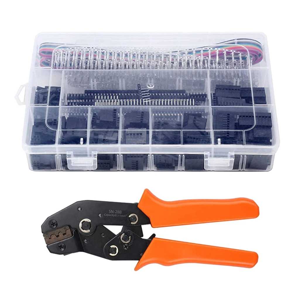 SN 28B 0 1 мм² Обжимные Щипцы инструмент Set 1550pcs 2 54 мм разъемы Dupont и обжимные контакты