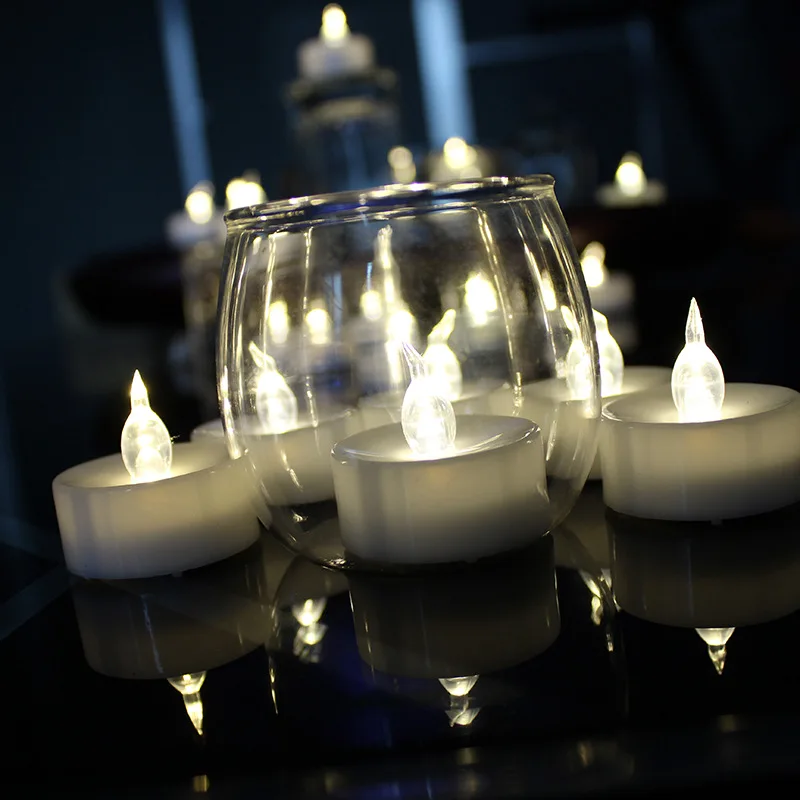 6 шт./компл. желтый светодиодный беспламенный чайный светильник с питанием от