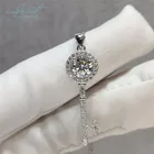 Claiss свадебное ожерелье 18 К с покрытием из белого золота 1 карат превосходная огранка D Цвет пройти алмаз тест Муассанит брелок для женщин подарок