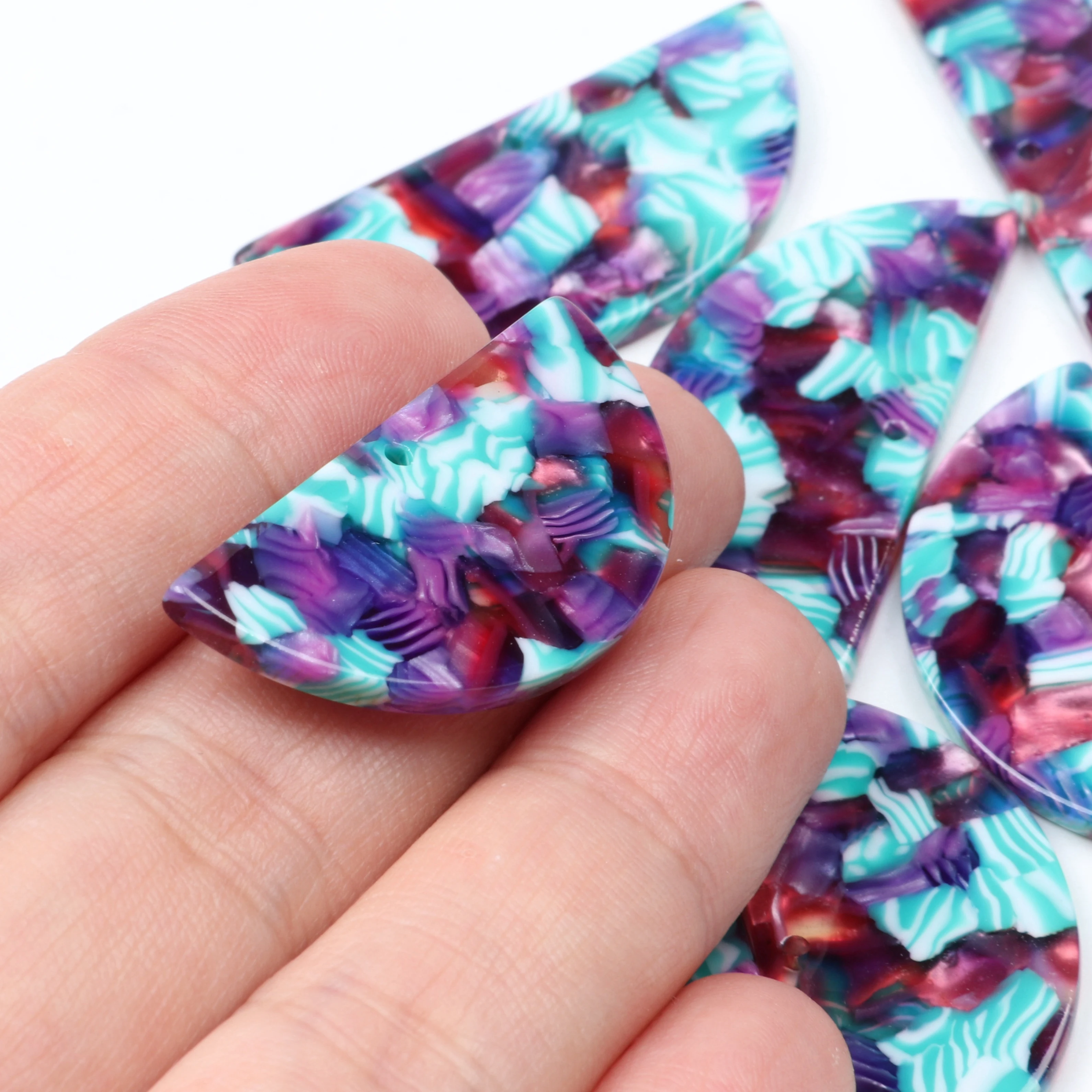 Черепаховая раковина серьги Шарм ацетат акриловые полукруглые Соединительные