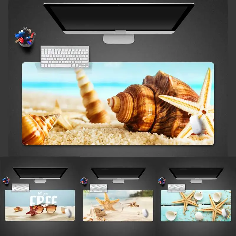 

cute starfish Sandy beach Natural Rubber Gaming mousepad Desk Mat Desk Gamer Large Mouse Mat pad X XL Non-slip Laptop Cushion