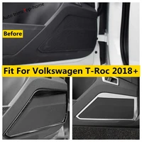 car door stereo speaker audio sound frame decor cover trim for vw volkswagen t roc t roc 2018 2022 stainless steel accessories