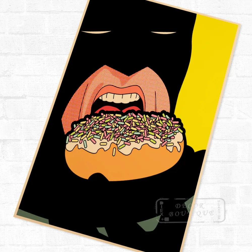 Eat Hamburgers Pop Art Classic Vintage Retro Kraft Coated Poster Decorative DIY Wall Canvas Sticker Home Bar Posters Decor G | Дом и сад