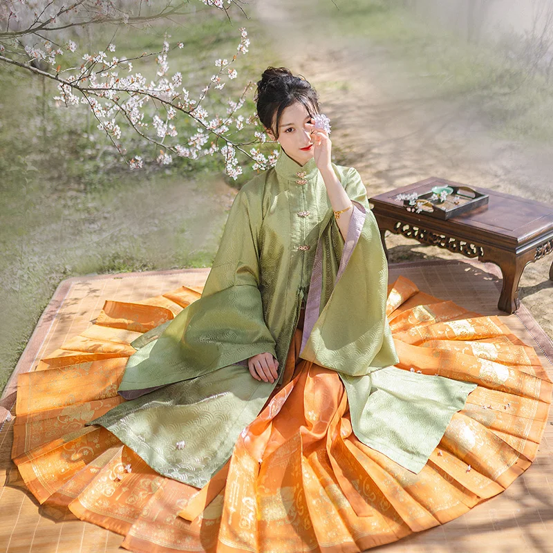 

New Women Embroidery Hanfu Folk Fairy Dress Chinese Traditional Female Costumes Ming Dynasty Ancient Clothes Multicolor T443