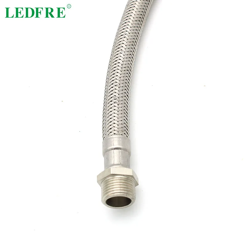 

LEDFRE 304 Stainless Steel Braided Hose Faucet Supply Line Connects Connector with F1/2*M3/8 Brass Nut LF15315