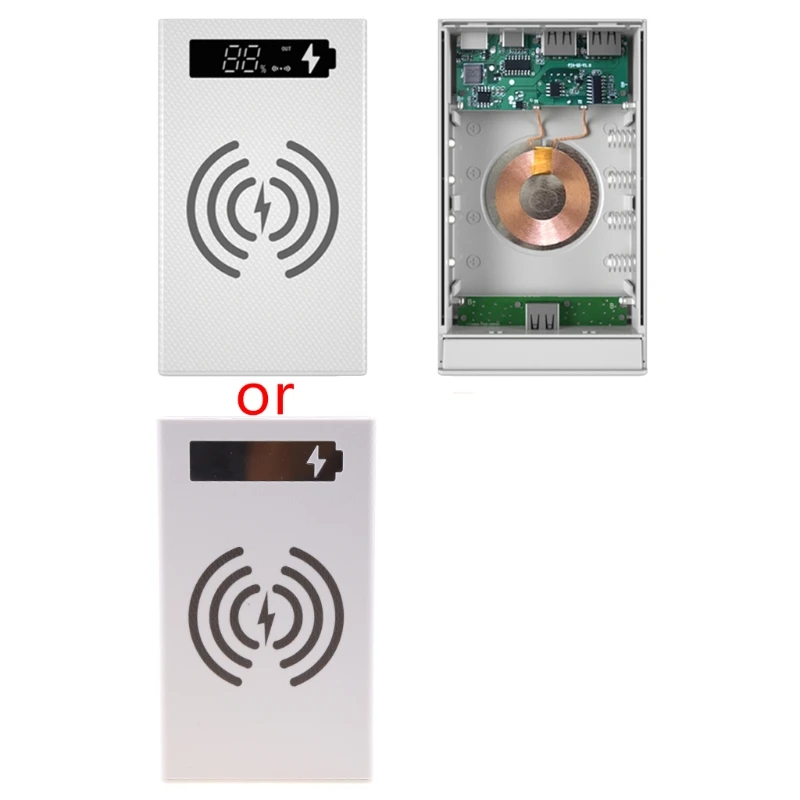 

Spliced Combined DIY 18650 Battery Case Wireless Charging Power Bank Shell Portable External Box Powerbank Protector DXAC