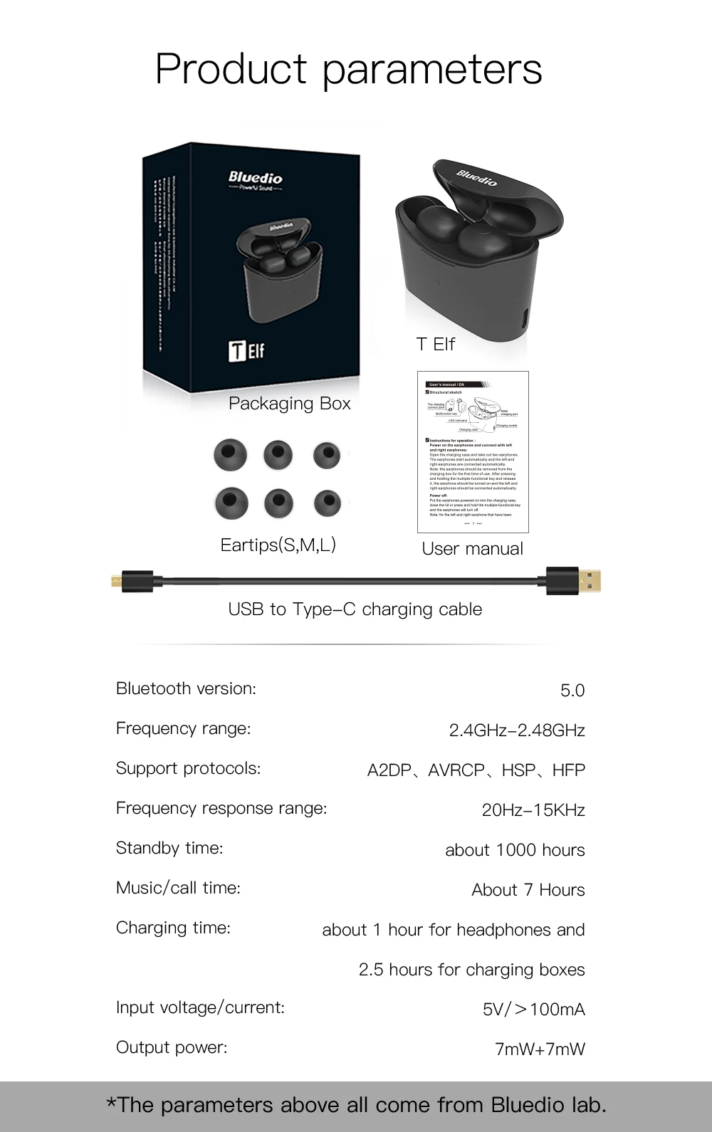 Bluedio T-elf TWS Bluetooth наушники спортивные беспроводные вкладыши гарнитура с зарядным устройством микрофон для iphone xiaomi