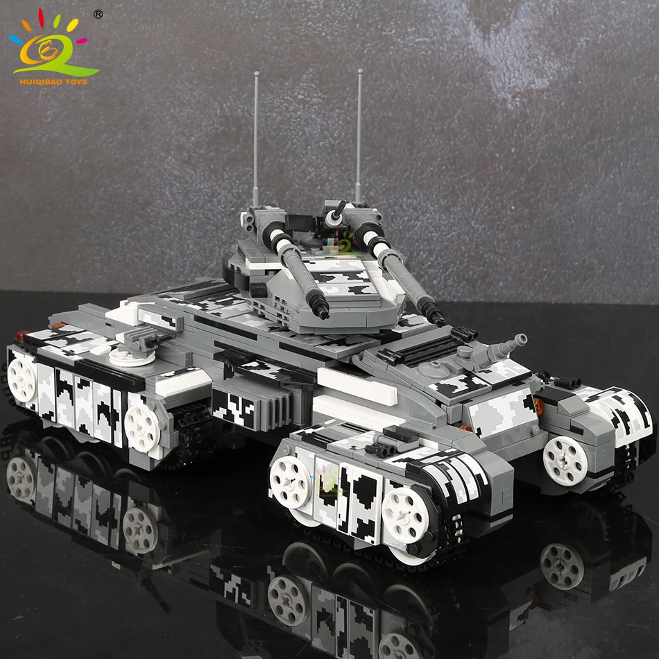 HUIQIBAO 1640 Шт Военный боевой танк 99а бронированные строительные блоки для