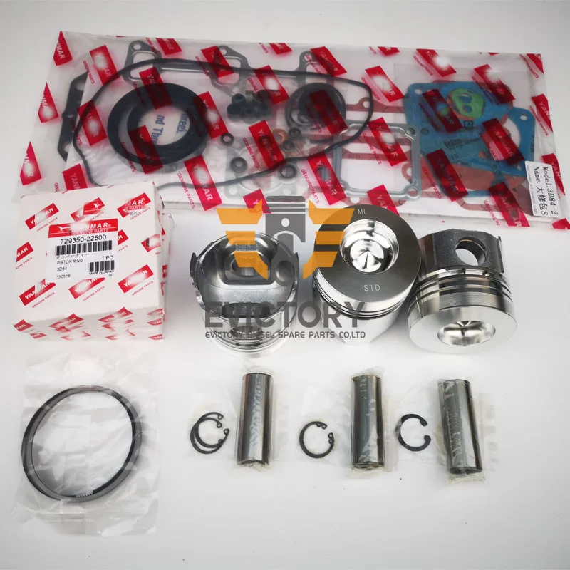 

For yanmar 3TN66L 3TN66UJ 3TN66 rebuild overhaul piston + ring + head gasket