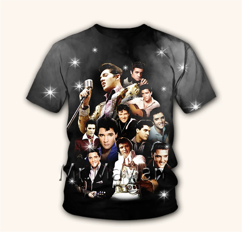 

Футболка The King Elvis Presley с 3D принтом для мужчин и женщин, уличная одежда в стиле рок, модная одежда, топы в стиле хип-хоп, WQ57