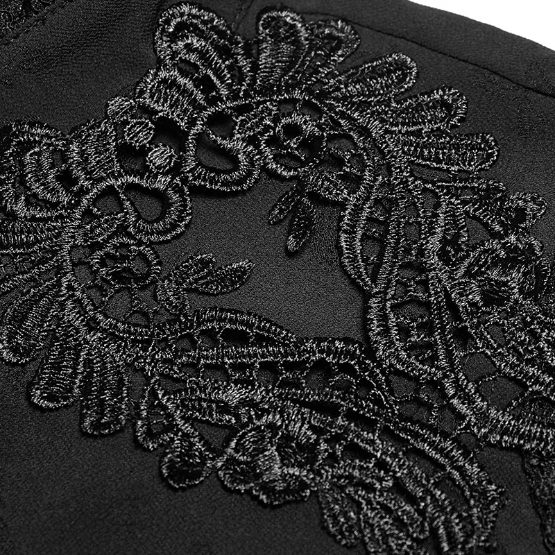 Женская кружевная рубашка в стиле панк с длинным рукавом и жаккардовым