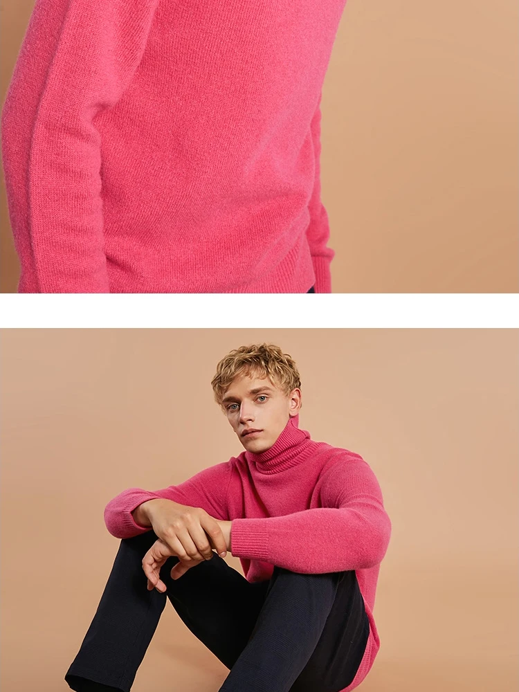 JackJones мужской шерстяной свитер с высоким воротом, приталенный пуловер, мужская одежда 218324517 218425519