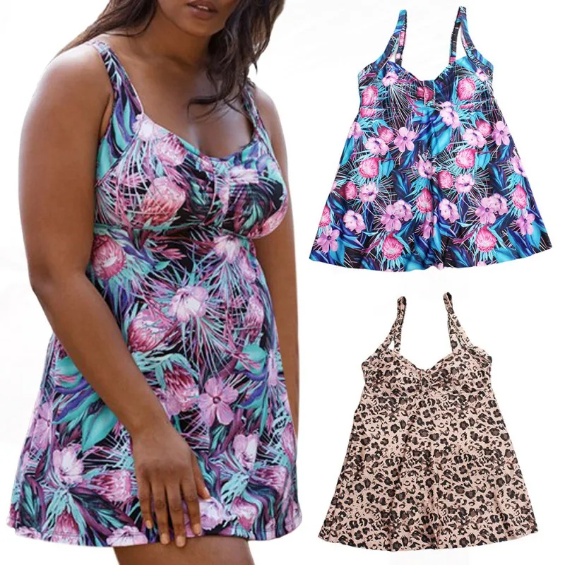 

One Piece Push Up Women Swimsuit Plus Size Swimwear Large Big Plussize Swimming Suits Beachwear Skirt