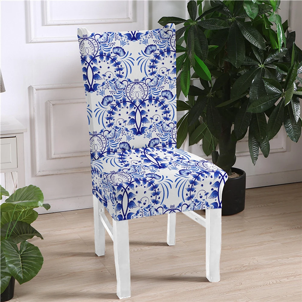 Чехлы для стульев из синего и белого фарфора | Дом сад