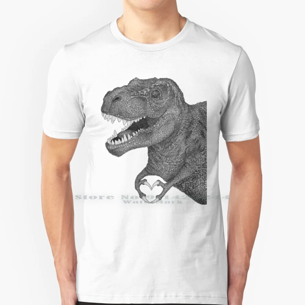 Футболка Dino Love 100% чистый хлопок динозавр любовь сердце романтика День Святого