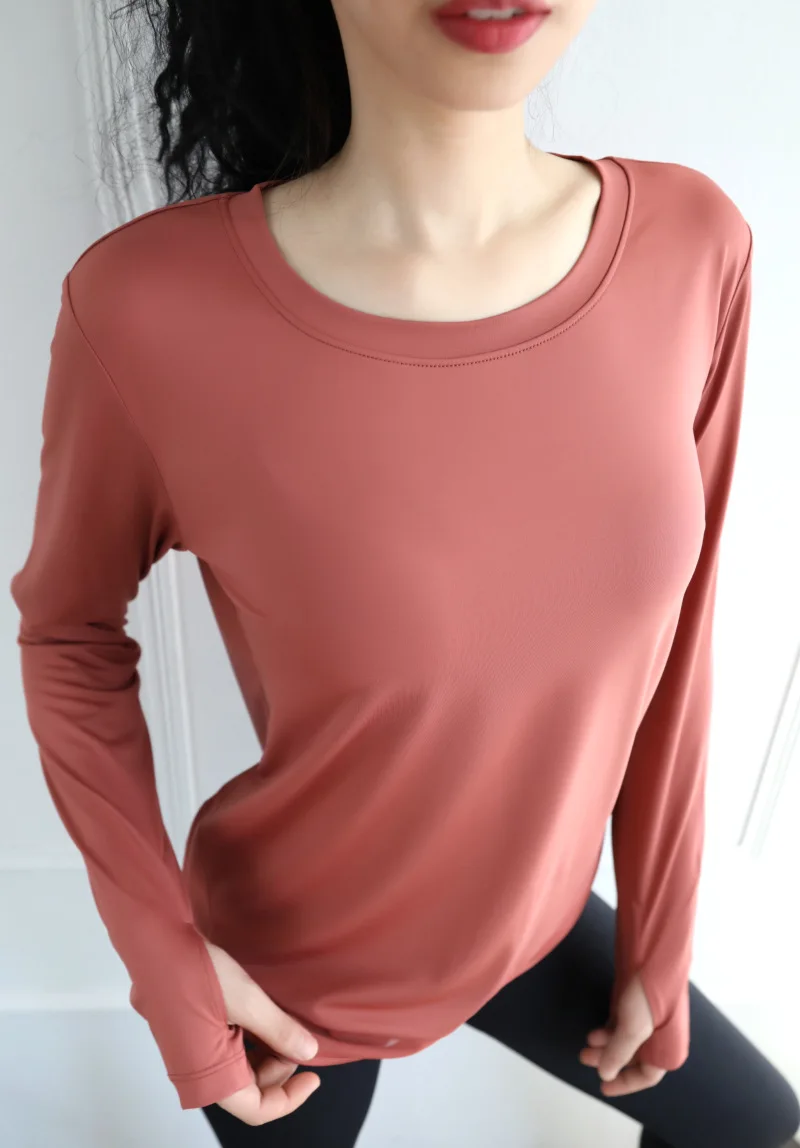 Женские топы Спортивные Свободные Джерси Mujer Dri Fit, тренировочные рубашки с круглым вырезом и длинным рукавом для занятий йогой, женская футболка для тренировок