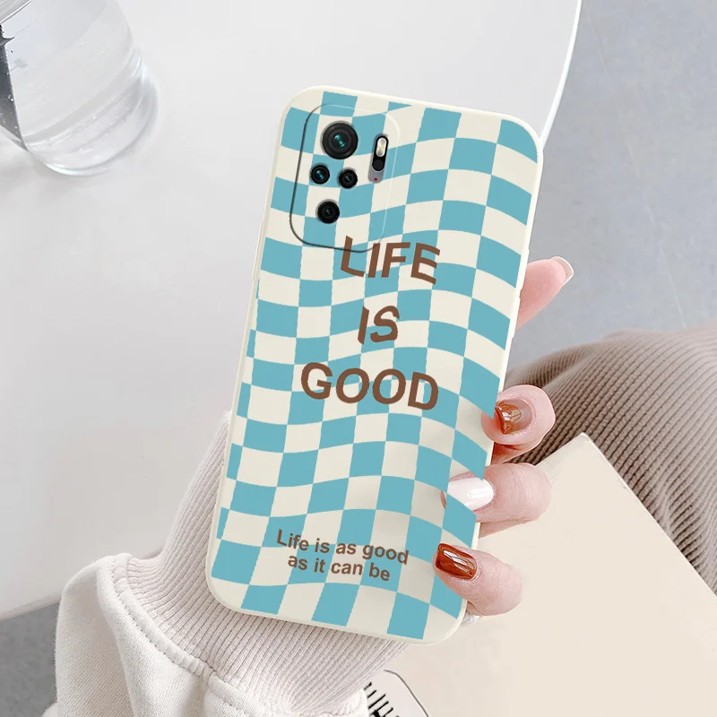 

Green Grid Liquid Slicone Cover Xiaomi Redmi Note 10 10S 9T 9 8 7 Pro Max Redmi 9 9A 9T K40 K30 K20 Pro Shockproof Phone Case