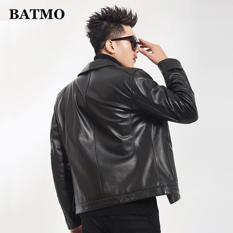 

BATMO 2020 new arrival high quality natural cow leather jackets men,slim Genuine Leather jackets 213