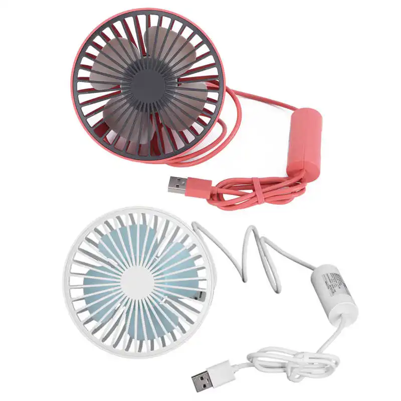 

USB Desk Fan Mini Portable Car Electric Fan 3 Speed Adjustable Air Conditioner Cooling Fan with Night Light