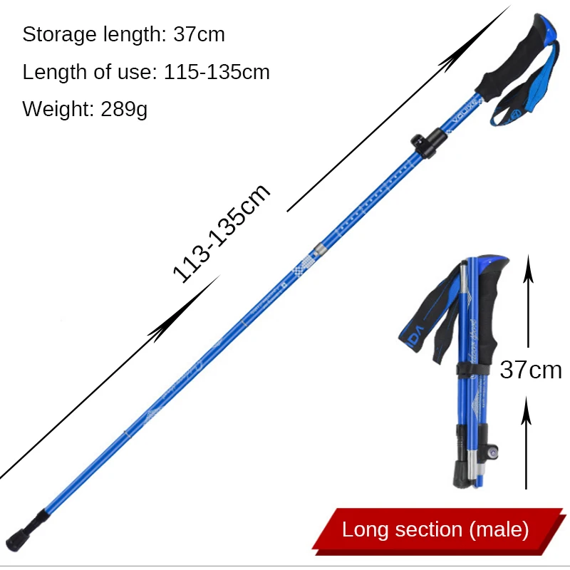 

Aluminum Alloy Telescopic Folding Super-light Walking Stick Trekking Pole Cane Crutch Stick Outdoor Climbing Hiking Equipment