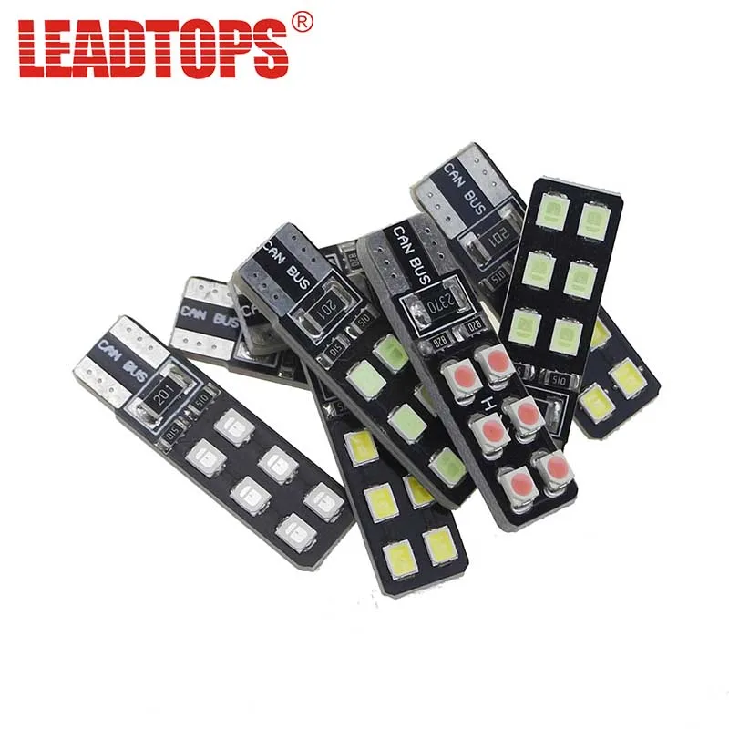 LEADTOPS 10 шт. Высокой Мощности HID COB T10 12SMD 2835 Автомобильные светодиодные лампы