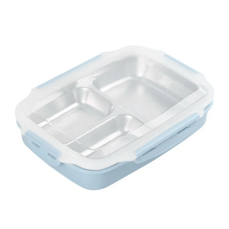 C 3 отсека ланч бокс Microwavable термальная Bento коробка из нержавеющей стали Портативный для пикника офиса школы еды контейнер - Цвет: C