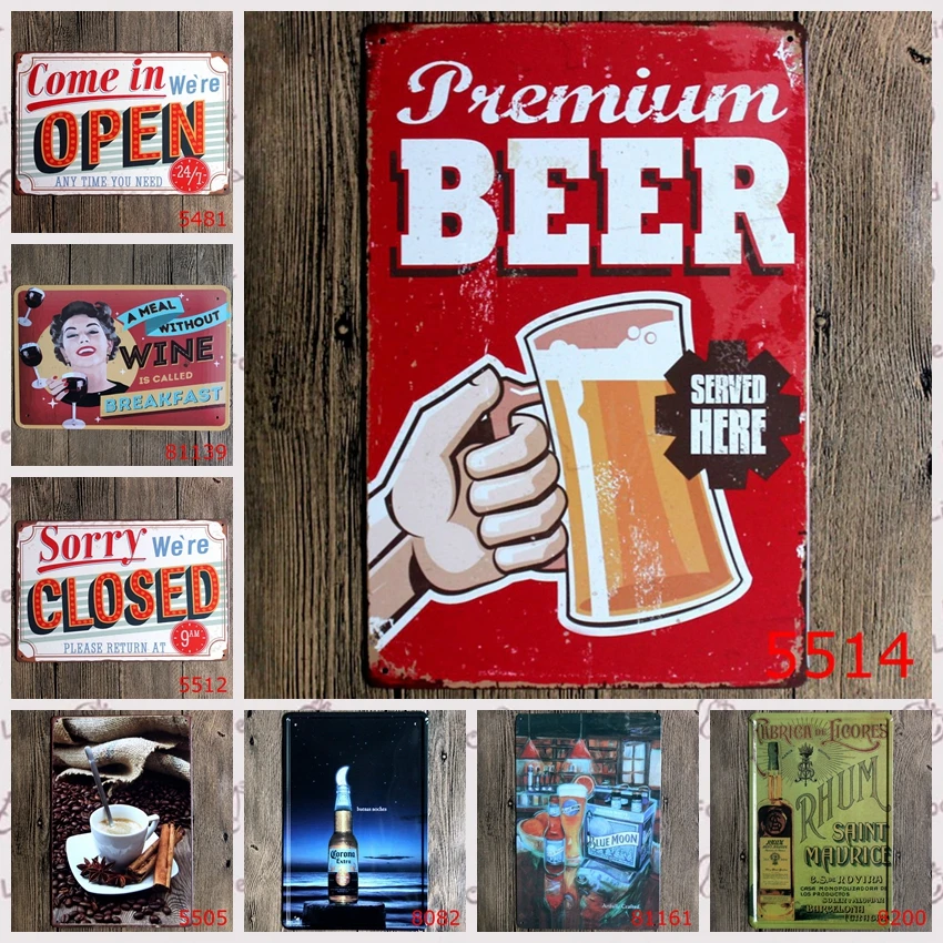 Лидер продаж &quotзакрытое открытое пиво&quot в стиле ретро из железа металла