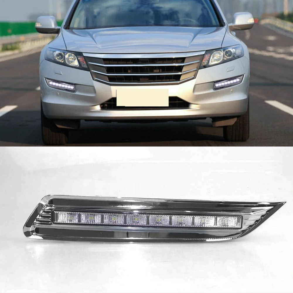 Автомобиль мигает 2 шт. drl для Honda Crosstour 2011 2012 2013 DRL Противотуманные фары Крышка