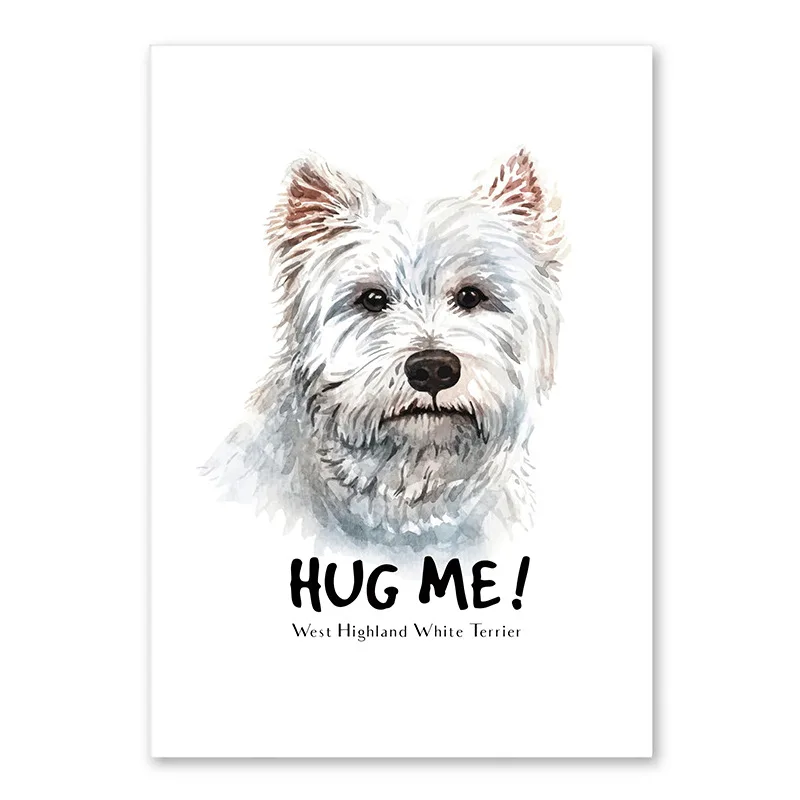 

Frameless Canvas Painting Nordic Style Animal Pet Dog Golden Retriever Bulldog Chihuahua Terrier Decorative Painting Living Room