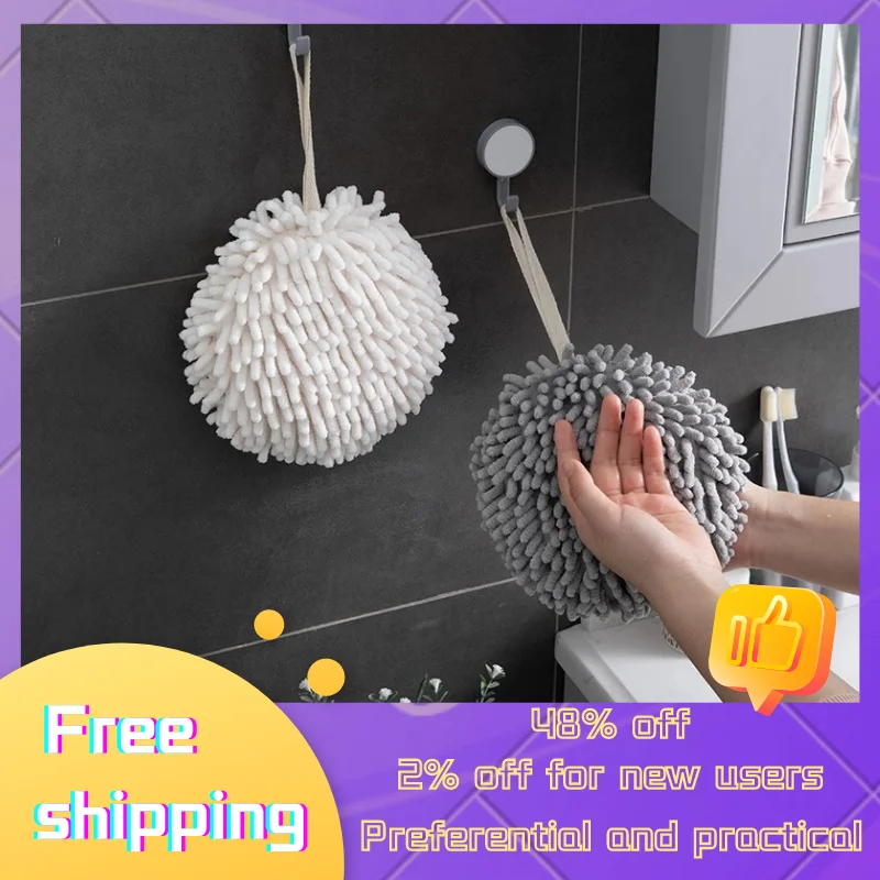 

Quick-dry Spherical Towels Kitchen Hanging Quick-Drying Cleaning Cloths Soft Thickened Chenille Fabrics Bathroom Accessories New
