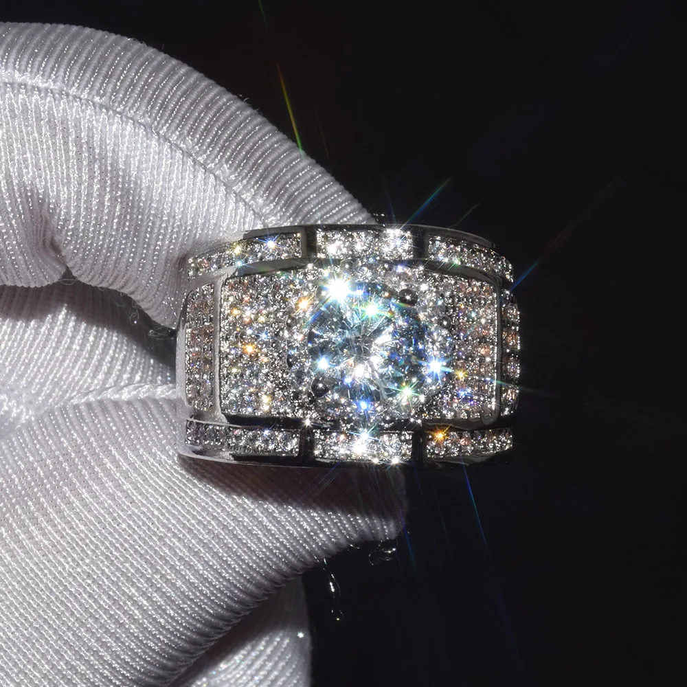 Большая распродажа циркониевое массивное кольцо Модные кольца для мужчин и
